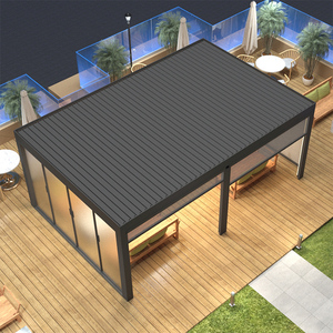 Auvent de patio, gazebo de jardin électrique, terrasse, imperméable, bioclimatique, motorisé, toit automatique, pergola en aluminium à lames orientables pour l'extérieur - Product Image 6
