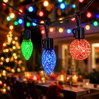 Guirnalda de Luces S14 con Iluminación Decorativa para Exteriores y Control Remoto por Aplicación Inteligente para Decoración de Paisajes de Hoteles, Villas y Resorts
