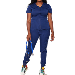 Yuhong Cute Plus Size Medical <strong>Scrubs</strong> Uniforms Sets for Women Short Sleeve One Piece 6xl Yoga Pants Hospital Nursing <strong>Scrub</strong> <strong>Tops</strong> - Product Image 2