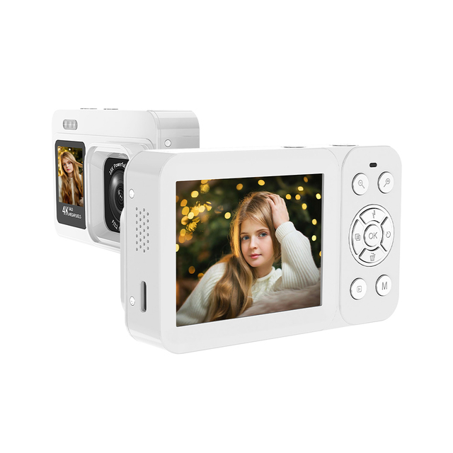 Dual Screen Digital Camera 4K HD Compact Camera 60MP 18X Digital Zoom Simple Portable Vlogging Camera for Kids Students Beginner