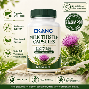 Private Label Milk Thistle Capsules Standardized Herbal Formula Plant Based <b>Supplement</b> 120 Capsules for Liver Support - Product Image 1