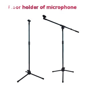 Soporte de micrófono con luz LED Soporte de piso de grabación de karaoke en vivo Trípode <span class=keywords><strong>vertical</strong></span> de puesta en escena con función de elevación - Product Image 3