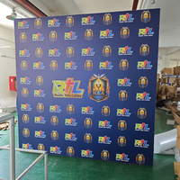 Stand publicitaire pop-up, toile de fond, présentoir de 10 pieds, pliable, design personnalisé, tissu extensible, ensemble de boîtes lumineuses LED en aluminium SEG