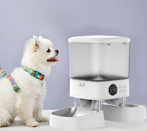 CITICITY OEM Pet Products 5L Automatic Portable Food Dispenser Push Button Double Bowl Dog <b>Cat</b> Smart Pet <b>Feeder</b> - Product Image 2