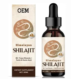 OEM 100pcs 60ML Shilajit Pure Himalayan Organic Shilajit Resin Liquid Drops Oil Potency Natural Organic Shilajit Resin Energy