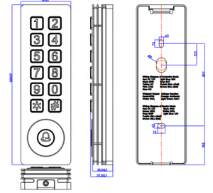 Lector de Tarjetas Inteligentes de Alta Calidad con Carcasa de Aleación de Zinc, Protocolo Wiegand 26 34, 125kHz, IP65, Montaje en Pared, Lectura de 0-6cm, Control de Acceso - Product Image 5