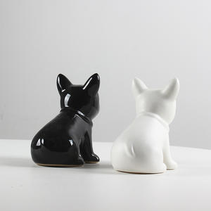 Carlin bouledogue en céramique <span class=keywords><strong>noir</strong></span> <span class=keywords><strong>et</strong></span> <span class=keywords><strong>blanc</strong></span> Temu transfrontalier de style moderne pour la décoration intérieure meuble TV comptoir de bar ou ornements de bureau - Product Image 4