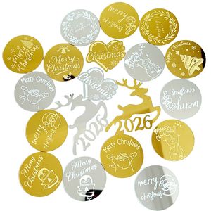 ของตกแต่งคัพเค้กอะคริลิคคริสต์มาสลายรังผึ้งและน้ำผึ้ง รูปทรงกลม ตัดด้วยเลเซอร์ สำหรับงานปาร์ตี้วันหยุด - Product Image 5