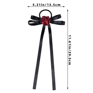 Lazo de Goma para el <span class=keywords><strong>Pelo</strong></span> de Niña con Diseño de Flor de Rosa y Moño, Accesorio Dulce y Versátil para Cola de Caballo Alta, para Niñas - Product Image 6