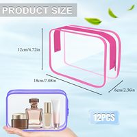 Haoran - Lot de 12 trousses de maquillage en PVC TSA, organiseur de cosmétiques de voyage, logo personnalisé, trousse de toilette transparente, Bolsa De Maquillaje Impermeable