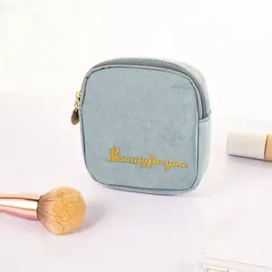 Happyflute 4 Pcs Wholesale Velvet Portable Travel Cosmetic Bag Storage Bag Multifunctional Protective Case Makeup Bag