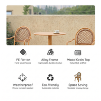 Ensemble de table et chaises de luxe pour l'extérieur, mobilier de bistrot pour patio, jardin, balcon, résistant aux intempéries, ensemble de table et chaises de loisirs