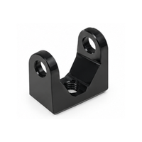 Support de fixation en forme de U en aluminium anodisé noir personnalisé avec trou fileté pour liaison mécanique et pièces de robot