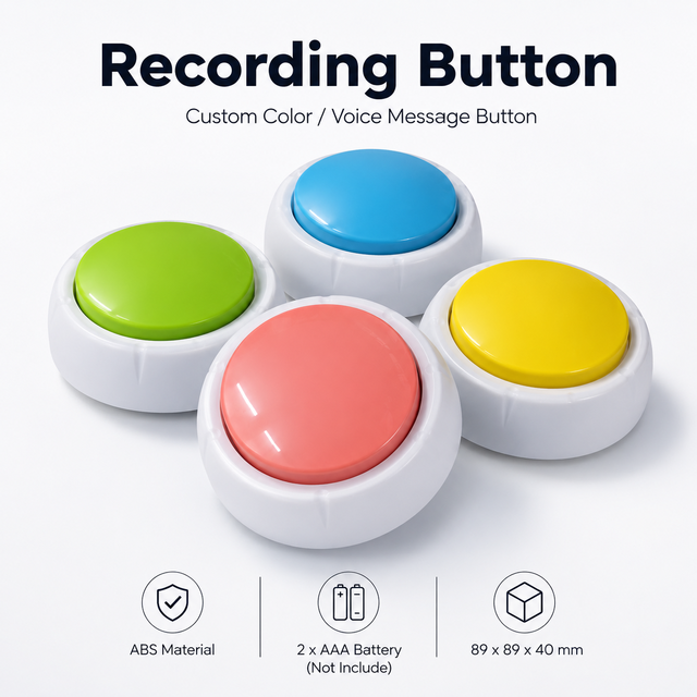 Cartoon Pet Training Voice Button Plastic Teens Pets Communication Puzzle Toy Requires 2 AAA Batteries 20S Sound