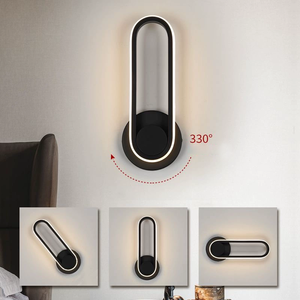 Modern &amp; Simple Nordic Background Wall <strong>Lamp</strong> Creative <strong>Warm</strong> Corridor Lighting Rotatable Bedside LED <strong>Lamp</strong> with Iron Body - Product Image 4