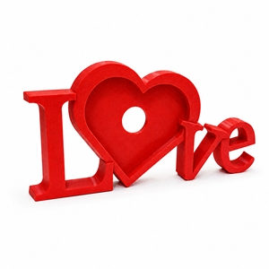 Cornice portafoto 3D stampata a forma di cuore con scritta 'I Love You', decorazione romantica da tavolo per anniversari di coppia. - Product Image 6