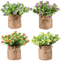 Huaien en stock maintenant - Nouvelle arrivée - Pot de plante artificielle - Fleur de simulation réaliste pour la décoration de la maison/du bureau - Résistant aux UV - Faible entretien