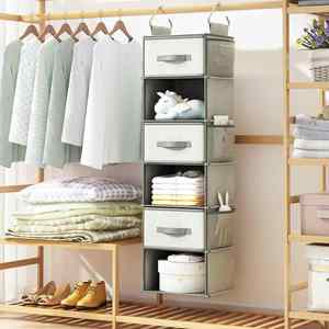 6 Tier Hanging Closet Organizer Collapsible Thicken Hanging Shelves Suitable for Bedroom Closet Clothing <b>Storage</b> - Product Image 6