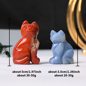 도매 크리스탈 조각 동물 조각 풍수 장식 천연 크리스탈 고양이 동상 - Product Image 3