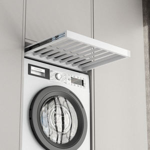 Washer Dryer Stacking Kit For Washer And Dryer Steel Furniture With Towel Bar Adjustable <b>Small</b> Space Saving For Home Laundry - Product Image 2