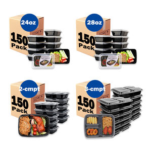 Fiambreras de almacenamiento de comida Bento de 3 compartimentos desechables para microondas de plástico para comida de catering ODM/OEM - Product Image 1