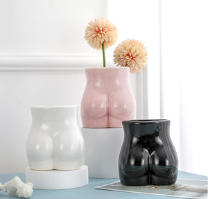 Prodotto di vendita calda donna vaso di fiori in ceramica minimalista vaso decorativo con disposizione floreale vaso creativo - Product Image 2