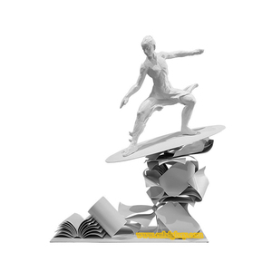 Estatua de deportista extremo, diseño abstracto Popular para decoración de paisaje de calle, abstractos, estatua de esquiador de fibra de vidrio, artesanías de resina - Product Image 6