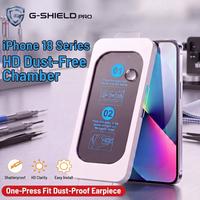 Protection d'écran en verre trempé anti-poussière pour 18Pro/17/16/15/14Pro Max, film protecteur à installation rapide pour téléphone portable