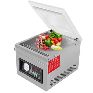 Gran oferta, máquina de envasado al vacío de alimentos de una sola cámara de acero inoxidable, sellador al vacío portátil comercial para dátiles de carne