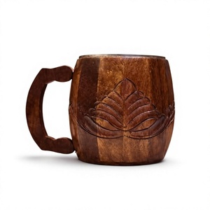 Mug en bois personnalisé avec logo, tasse à café en bois gravée, fabricant OEM ODM, mug en bois fait main, cadeau d'entreprise en bois - Product Image 1