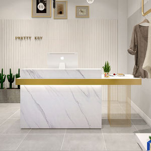 Bancone Reception Personalizzato in Marmo Verniciato per Salone di Bellezza, <span class=keywords><strong>Bar</strong></span> e Negozio - Product Image 2