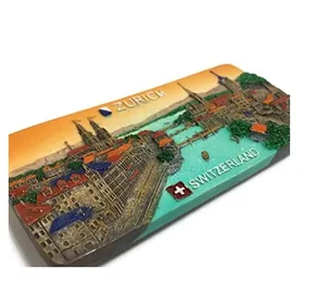 Resin Swiss-Limmat River and Zurich Old Town 3D refrigerator magnet tourist souvenirs