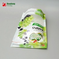 Sachet d'emballage composite en plastique recyclable à fenêtre transparente, imprimé en héliogravure sur mesure, à huit soudures latérales, pour raisins secs