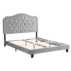 Modern Double Convertible Adjustable Storage <b>Platform</b> <b>Bed</b> Velvet Upholstery Wood <b>Frame</b> Soft Charging Station No Box Spring - Product Image 4