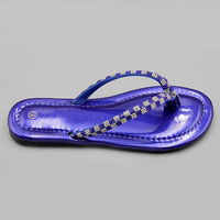 Sandales plates à pince pour femmes en cuir PU avec strass, style été, pour l'extérieur, vente en gros Chine