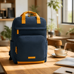Luxury Eco-Friendly Waterproof PU School <b>Backpack</b> Polyester Lining Zipper Hasp Closure-Travel <b>Laptop</b> Bag Physiological Curve - Product Image 1
