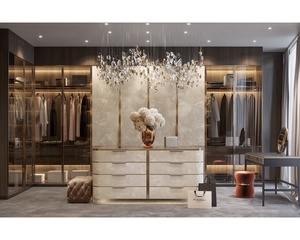 Armario Moderno de Madera <span class=keywords><strong>con</strong></span> Puerta Corredera de Vidrio para Niños, Niñas y Bebés, Mueble de Dormitorio <span class=keywords><strong>con</strong></span> Isla - Product Image 1