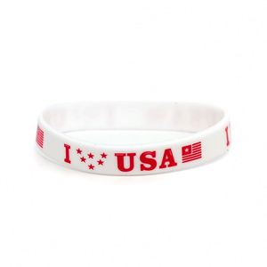 สายรัดข้อมือยางลายธงชาติสหรัฐอเมริกา สีแดง ขาว และน้ำเงิน สำหรับงานวันชาติในเดือนกรกฎาคม - Product Image 6