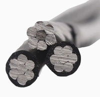 Cable Aéreo Agrupado ABC de 0.6/1kv, Dúplex, Tríplex, Cuádruplex, con Conductor de Aluminio 3*1/0+1/0AWG, Aislamiento XLPE