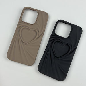 Lussuose custodie con <span class=keywords><strong>cuore</strong></span> opaco 3D per <span class=keywords><strong>iPhone</strong></span> 16 E 15 Plus custodia morbida per telefono impermeabile 13 Pro Cover 16 Pro protezione Max - Product Image 5