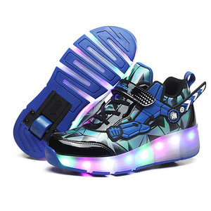 Helios Flashing Roller Shoes Iridescent Pink Two Wheels Plastic Material Kids And Adults Skatewear - Product Image 4