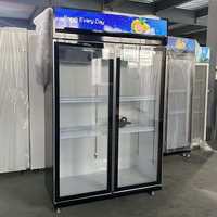 Réfrigérateur commercial pour boissons de magasin de proximité, vitrine réfrigérée à refroidissement par air, réfrigérateur vertical mécanique à 2 portes