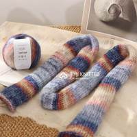 Fil à tricoter fantaisie en mohair dégradé coloré de 50g, filé en anneau, doux, tissé à la main, écologique et durable, fournitures de tricot et crochet