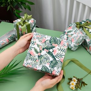 Palm Leaves Wrapping Paper Roll 47.23 Square Feet Hawaiian Tropical Floral Gift <b>Wrap</b> For Birthday Valentines Mothers Day - Product Image 6