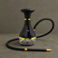 Kit complet de chicha électronique en acier inoxydable Premium 20000mAh avec écran tactile LED, ensemble de chicha électrique chauffée, pipe à fumer longue durée