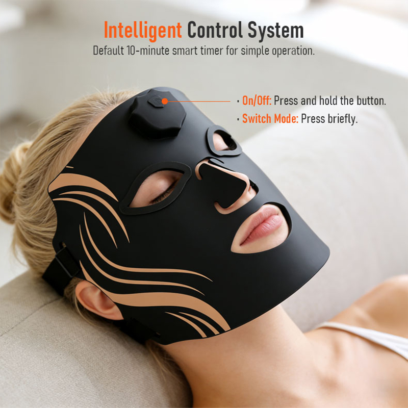 LED Facial Mask 7 Colors Home Use Soothe Sensitive Skin Boost Elasticity Brighten Complexion Silicone Portable Wearable