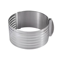 Cercle à mousse rond en acier inoxydable de 6 à 8 pouces, réglable télescopiquement, pour découper les gâteaux en couches, moule à gâteau, outil de pâtisserie