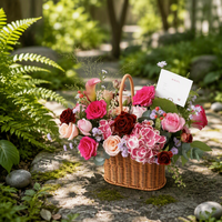 Panier à fleurs en osier SEEWIN, petit panier en rotin tissé à la main, écologique, réutilisable, pour la décoration de la maison et du jardin