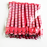 Collier pour chat réglable en PP, motif patte mignon, multicolore, 19-32 cm, avec clochette, vente en gros