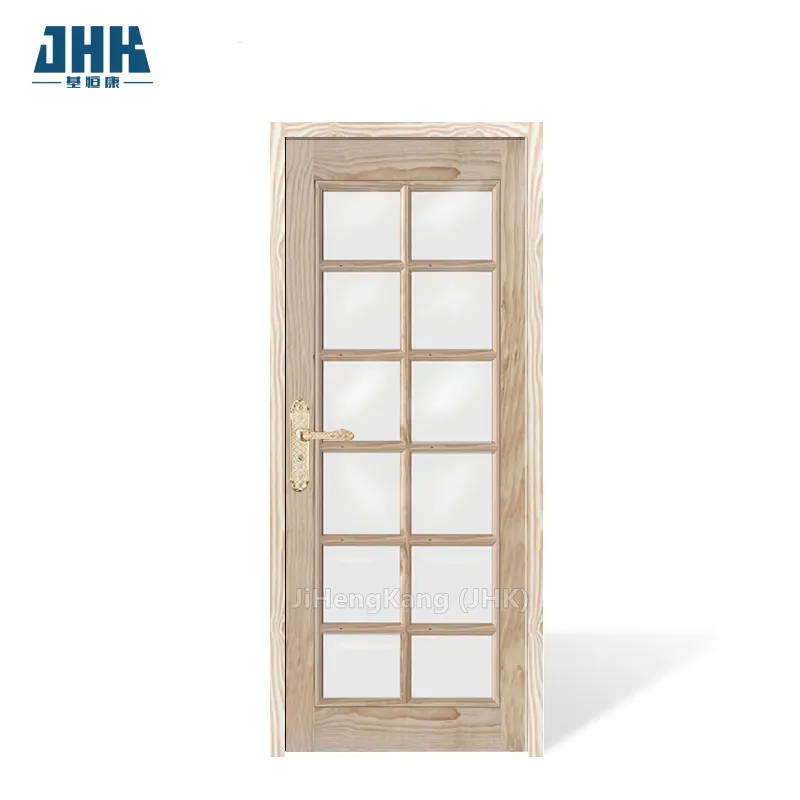 Jhk-pw-g22-2a ठोस लकड़ी कांच के साथ ठोस लकड़ी का दरवाजा घरों के लिए आंतरिक दरवाजे मुख्य दरवाजा लकड़ी पर नक्काशी डिजाइन